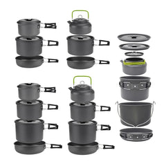 Camping Cookware Set – Lightweight Pot & Pan with Carry Bag (1–7P)