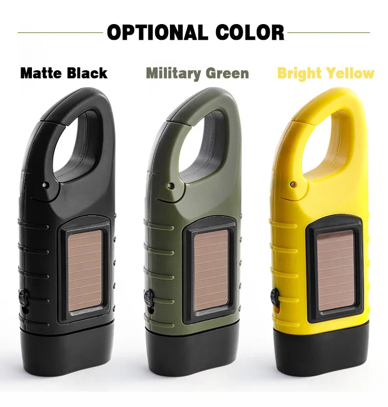 Hand Crank Solar Flashlight – 1-Min Shake = 3-Min Light, Waterproof Emergency Light for Outdoor Survival (2/4 Pack)