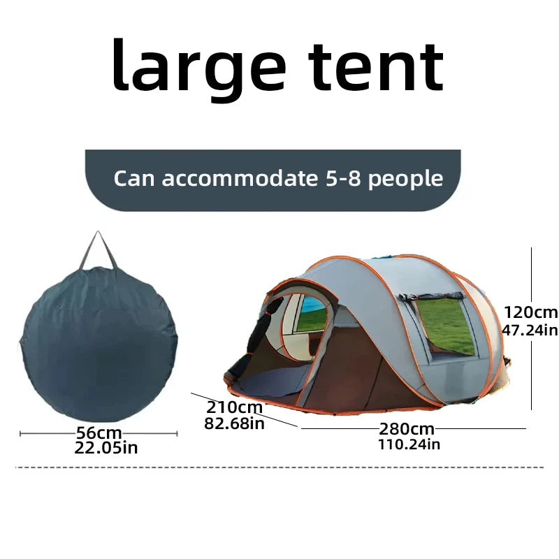 Pop-Up Camping Tent – Waterproof 5–8 Person Easy-Setup Shelter
