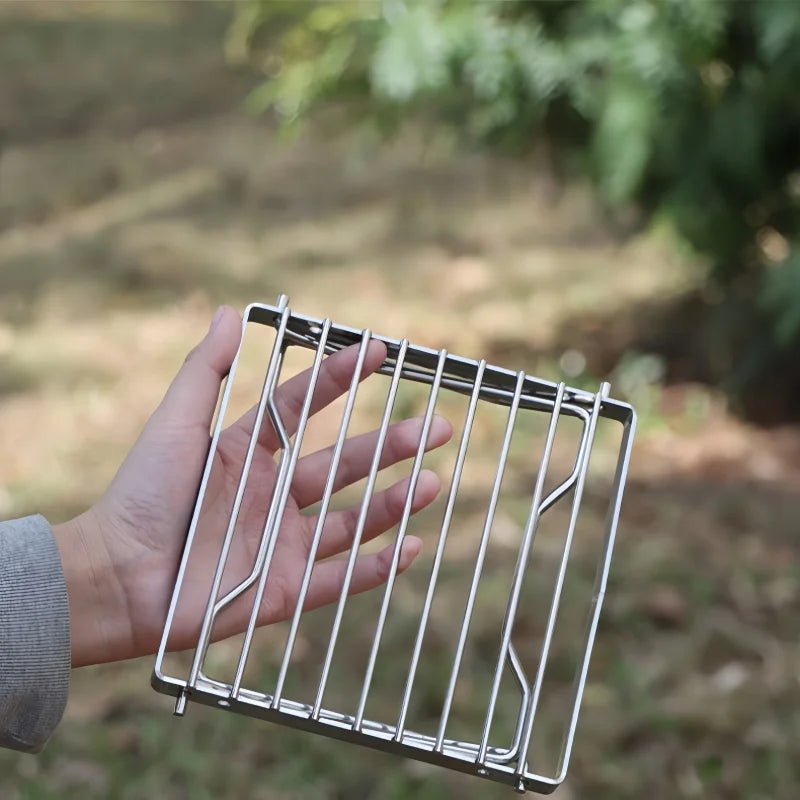 Portable Camping Grill – Foldable Stainless Steel Mini Rack