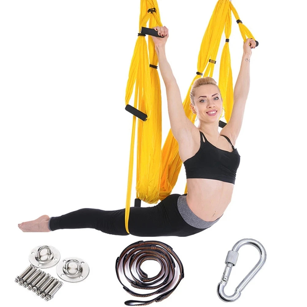 Full Aerial Yoga Hammock Set – Anti-Gravity Swing with Mounting Kit for Home & Gym (2.5 x 1.5m)