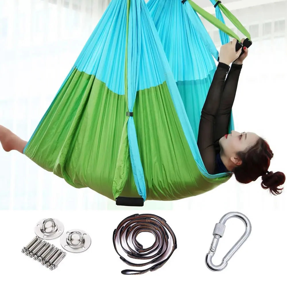 Full Aerial Yoga Hammock Set – Anti-Gravity Swing with Mounting Kit for Home & Gym (2.5 x 1.5m)