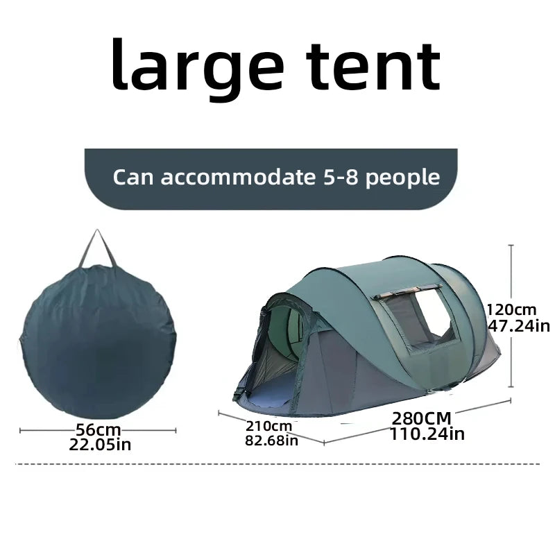 Pop-Up Camping Tent – Waterproof 5–8 Person Easy-Setup Shelter