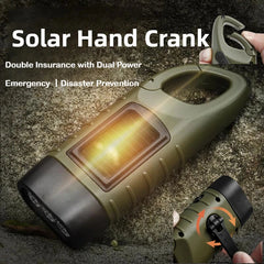 Hand Crank Solar Flashlight – 1-Min Shake = 3-Min Light, Waterproof Emergency Light for Outdoor Survival (2/4 Pack)