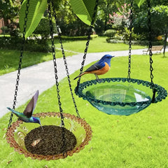 Flower Bird Feeder – Hanging Birdbath for Garden Decor
