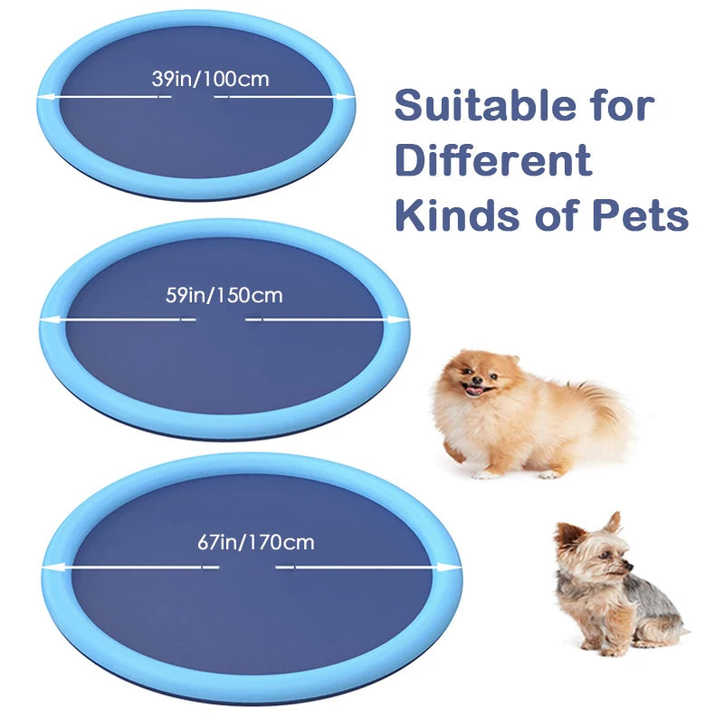 Pet & Kids Splash Pad – 170cm Inflatable Water Mat
