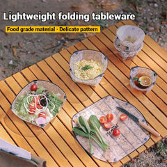 Foldable Camping Tableware Set – Bowl, Plate, Cup & Filter