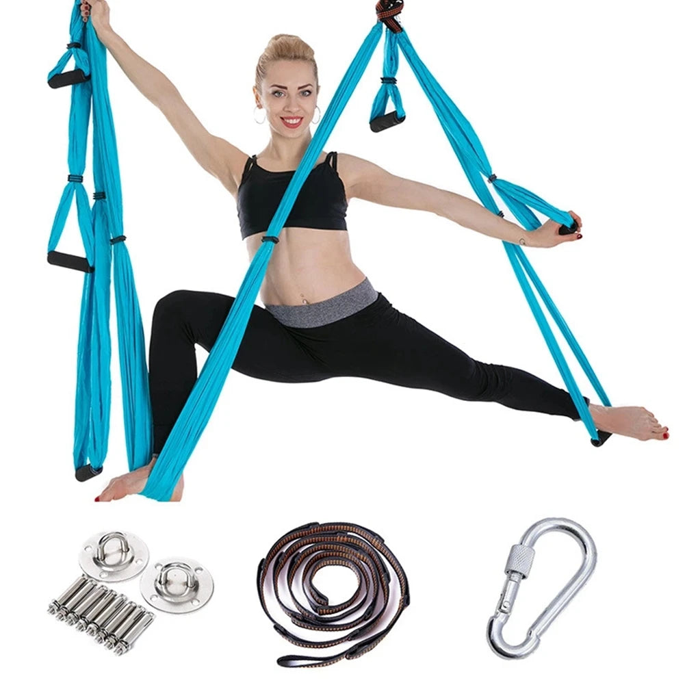 Full Aerial Yoga Hammock Set – Anti-Gravity Swing with Mounting Kit for Home & Gym (2.5 x 1.5m)