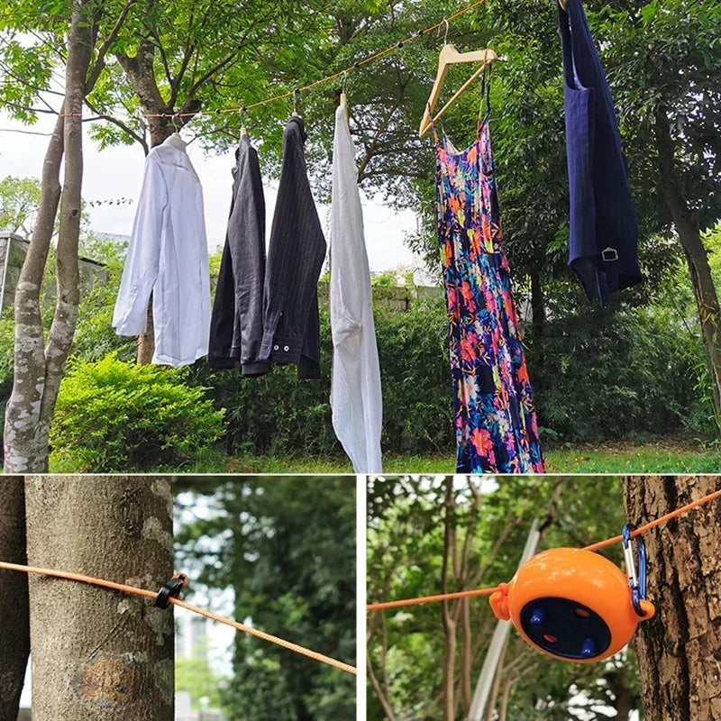 10m Retractable Clothesline – Adjustable Portable Laundry Drying Rope for Indoor & Outdoor Use