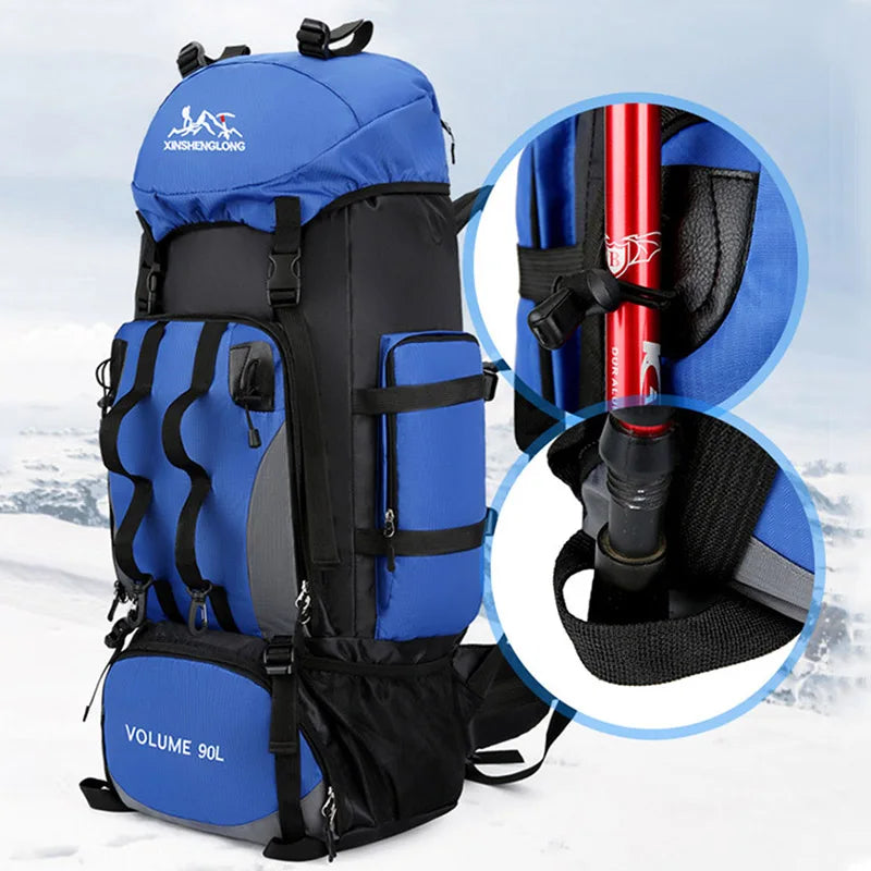 90L Waterproof Hiking Backpack – Large Trekking & Camping Bag