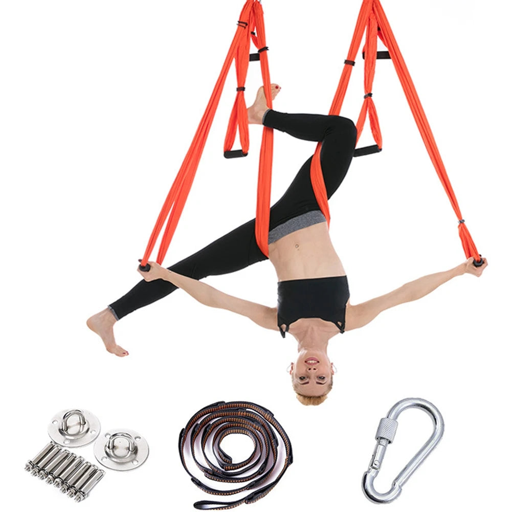 Full Aerial Yoga Hammock Set – Anti-Gravity Swing with Mounting Kit for Home & Gym (2.5 x 1.5m)
