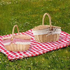 Wicker Picnic Basket with Lids – Large Outdoor Storage