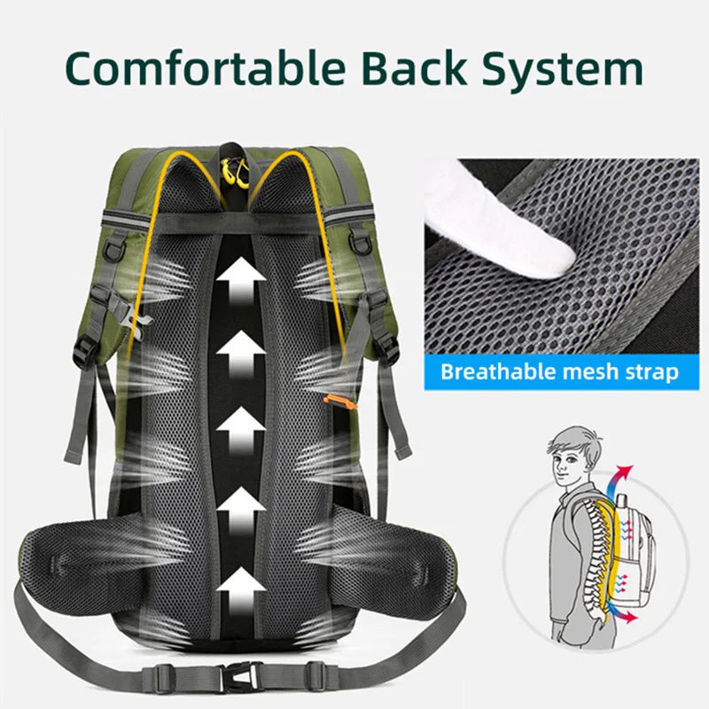 50L Travel Backpack – Waterproof Outdoor Hiking & Climbing Bag