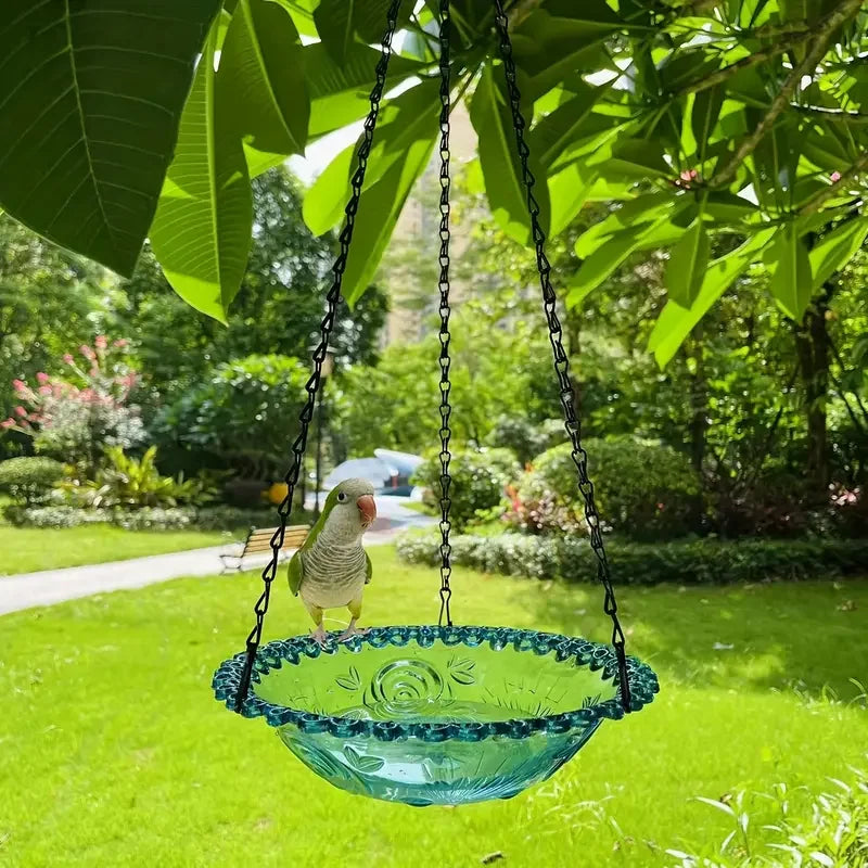 Flower Bird Feeder – Hanging Birdbath for Garden Decor