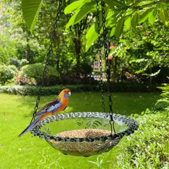 Flower Bird Feeder – Hanging Birdbath for Garden Decor