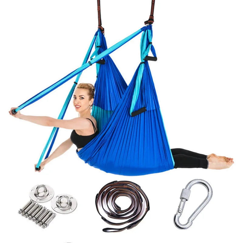 Full Aerial Yoga Hammock Set – Anti-Gravity Swing with Mounting Kit for Home & Gym (2.5 x 1.5m)