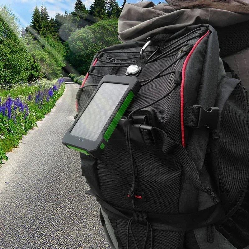 200,000mAh Solar Power Bank – Waterproof Fast-Charge Battery with SOS Flashlight for Outdoor & Emergency Use