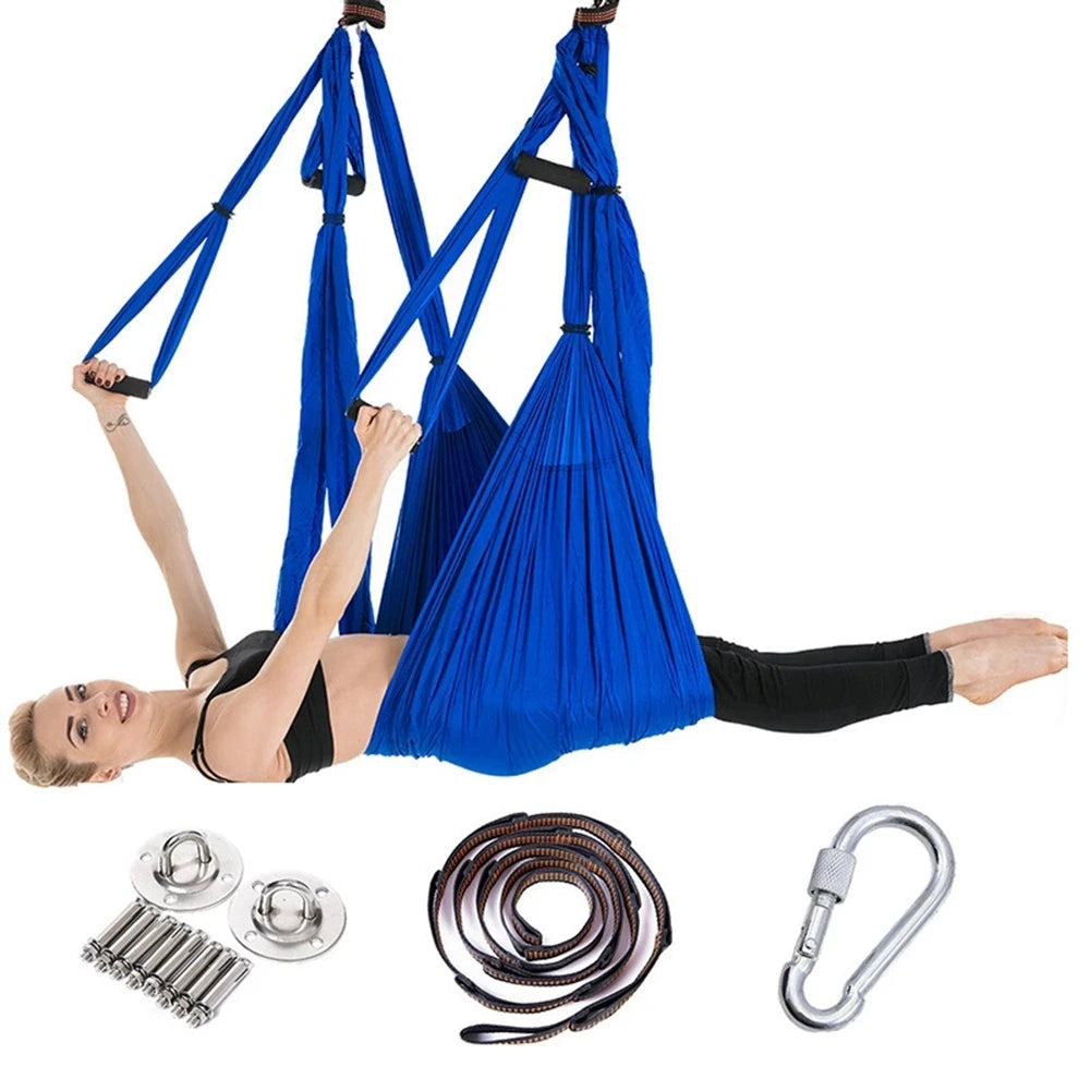 Full Aerial Yoga Hammock Set – Anti-Gravity Swing with Mounting Kit for Home & Gym (2.5 x 1.5m)