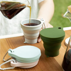 150ml Folding Silicone Cup – Portable Travel Teacup with Lid