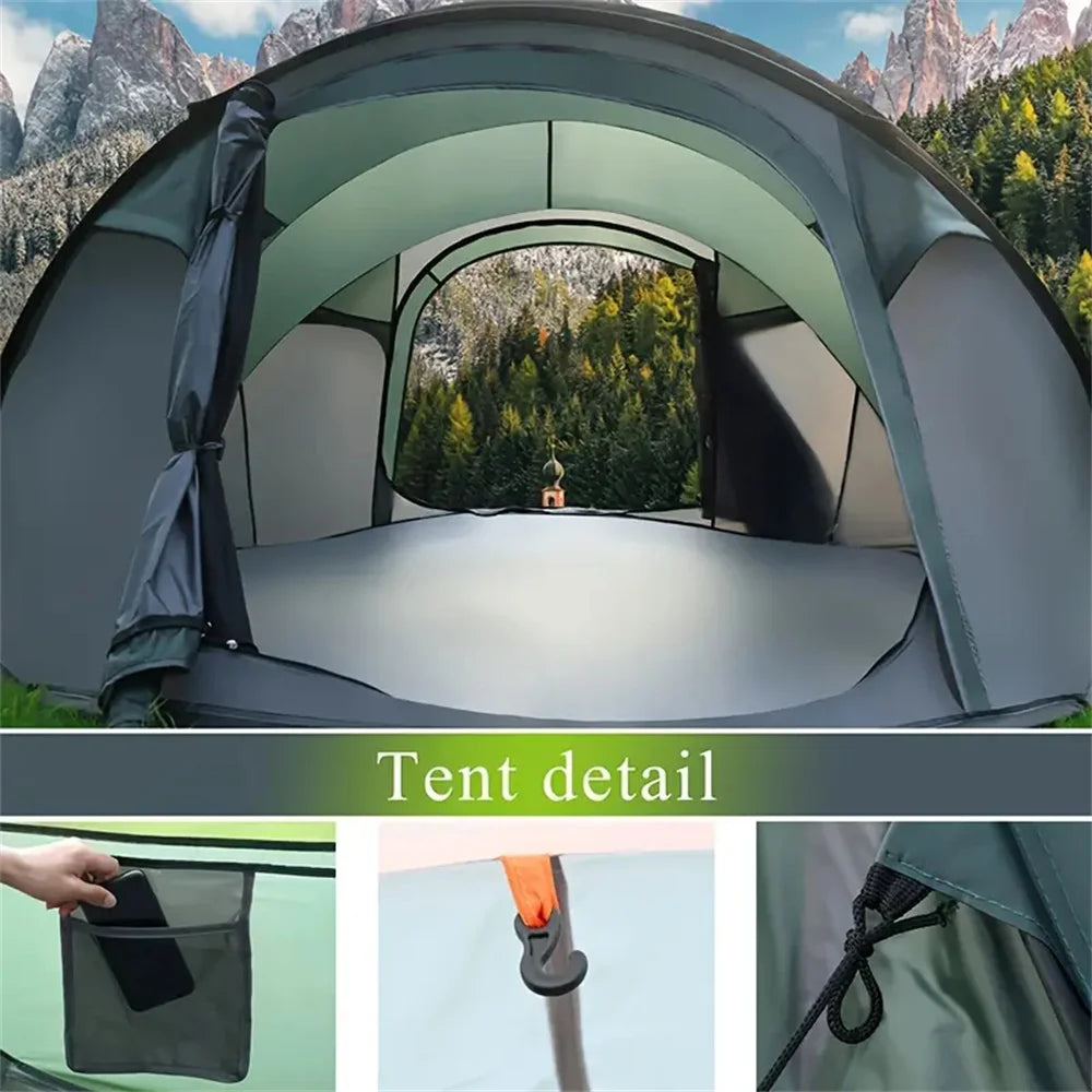 Pop-Up Camping Tent – Waterproof 5–8 Person Easy-Setup Shelter